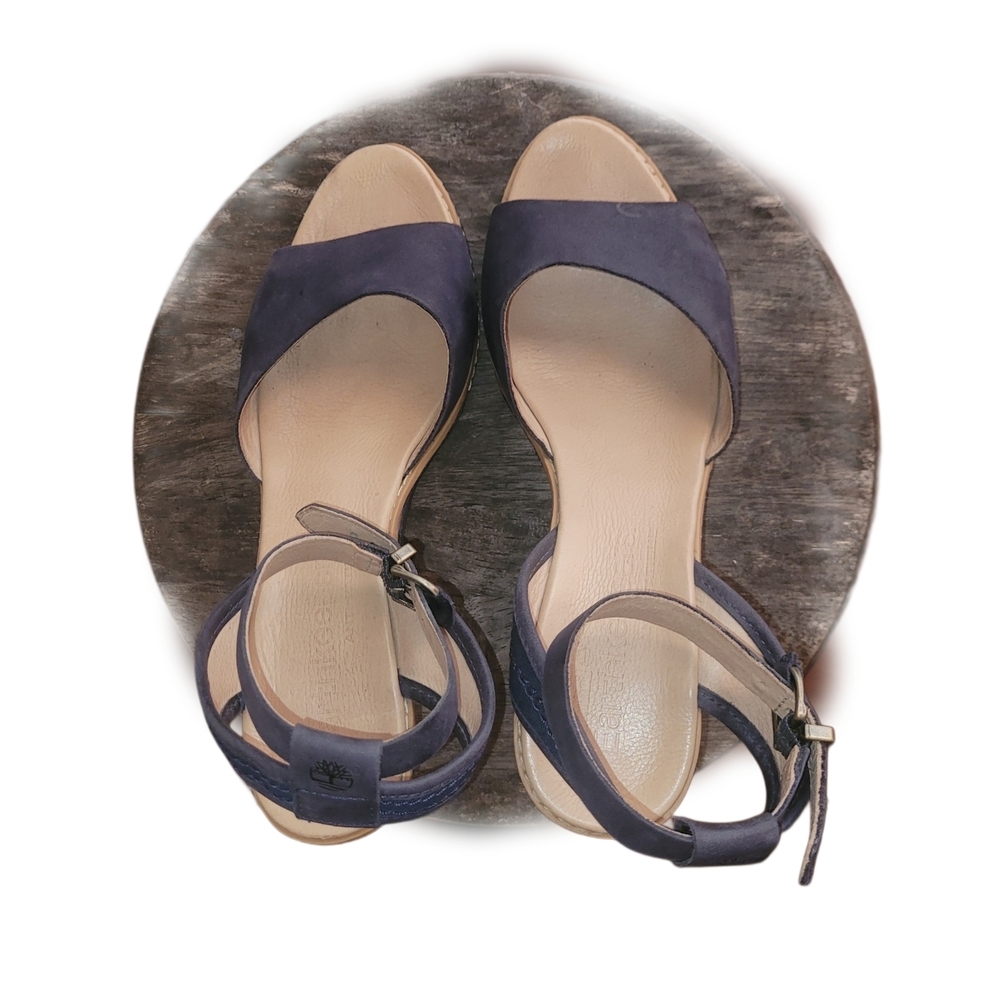 Timberland Earthkeepers Maeslin Blue Wedge Sandals 8 - Picture 2 of 8